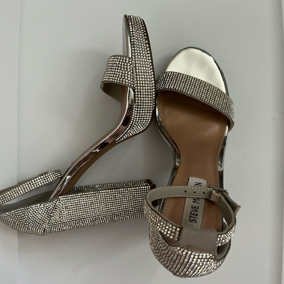 Steve Madden CARRSON-R CRYSTAL Chunky Heel Full Rhinestone Glam - Picture 7 of 12